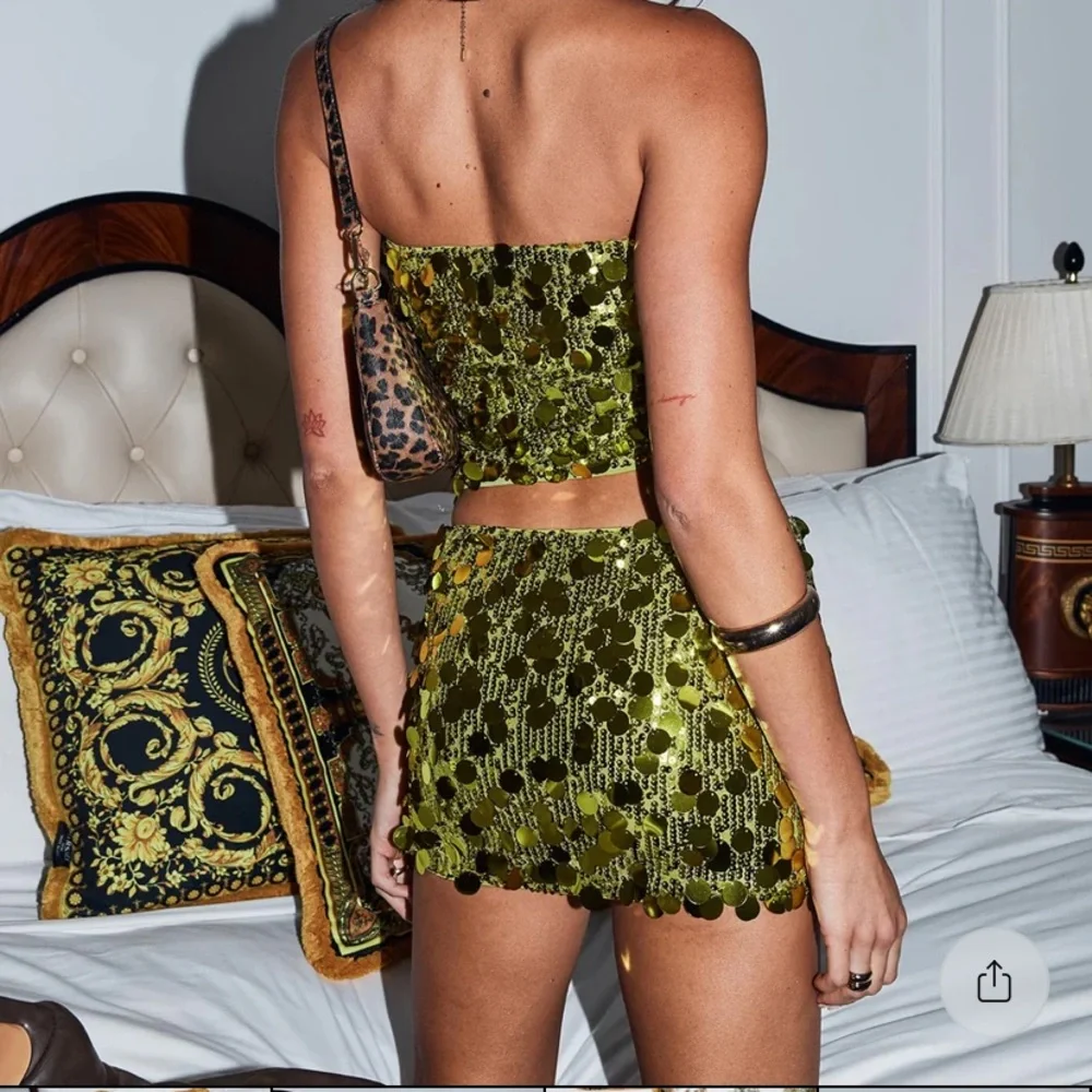 Princess Polly Green Sequin Skirt Set - Picture 2 of 13